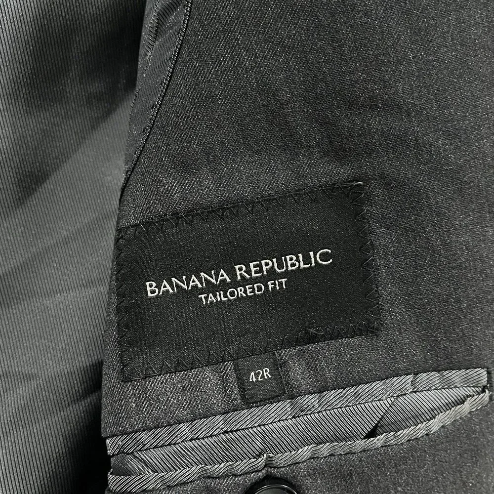 Banana Republic Blazer‎ 42R Charcoal Italian Lanificio Cerruti Wool Tailored Fit